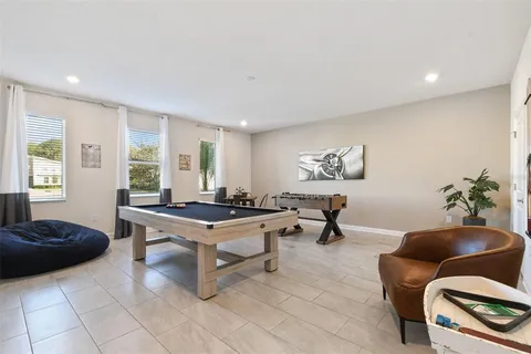 a view of a swimming pool with a lake view