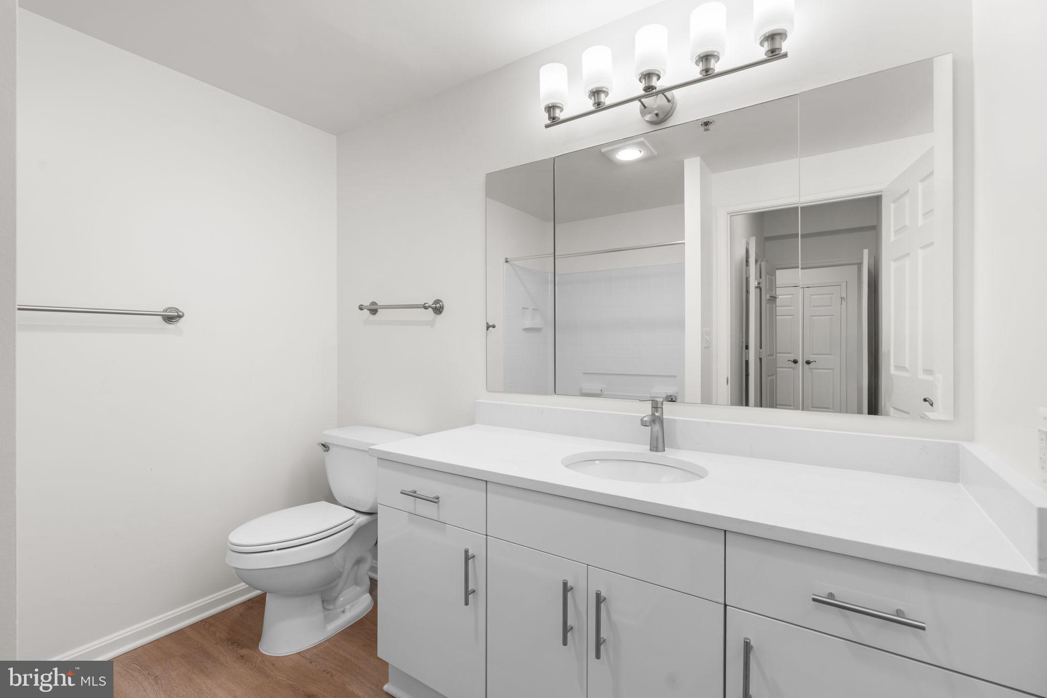 2901 South Leisure World Boulevard, Unit 233 Silver Spring, MD 20906 - Photo 26 of 43 a bathroom with a sink a toilet and a mirror