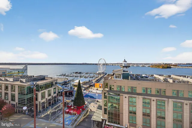 a view of city with tall buildings