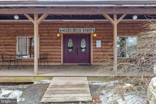 a view of a patio with chair and table
