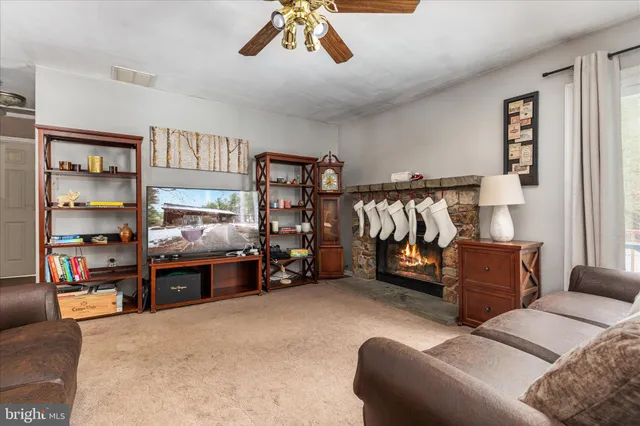 a view of a lake with mountains in the background