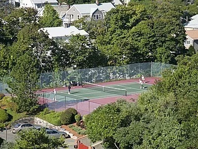 a front view of a building