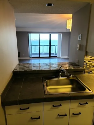 a view of city and ocean