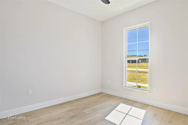 an empty room with a window