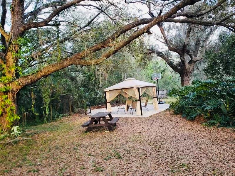3545 Southwest 90th Street Ocala, FL 34476 - Photo 24 of 24 a view of patio with chairs and table under an umbrella