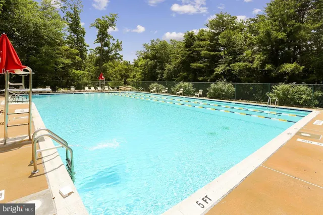 a view of swimming pool with a yard