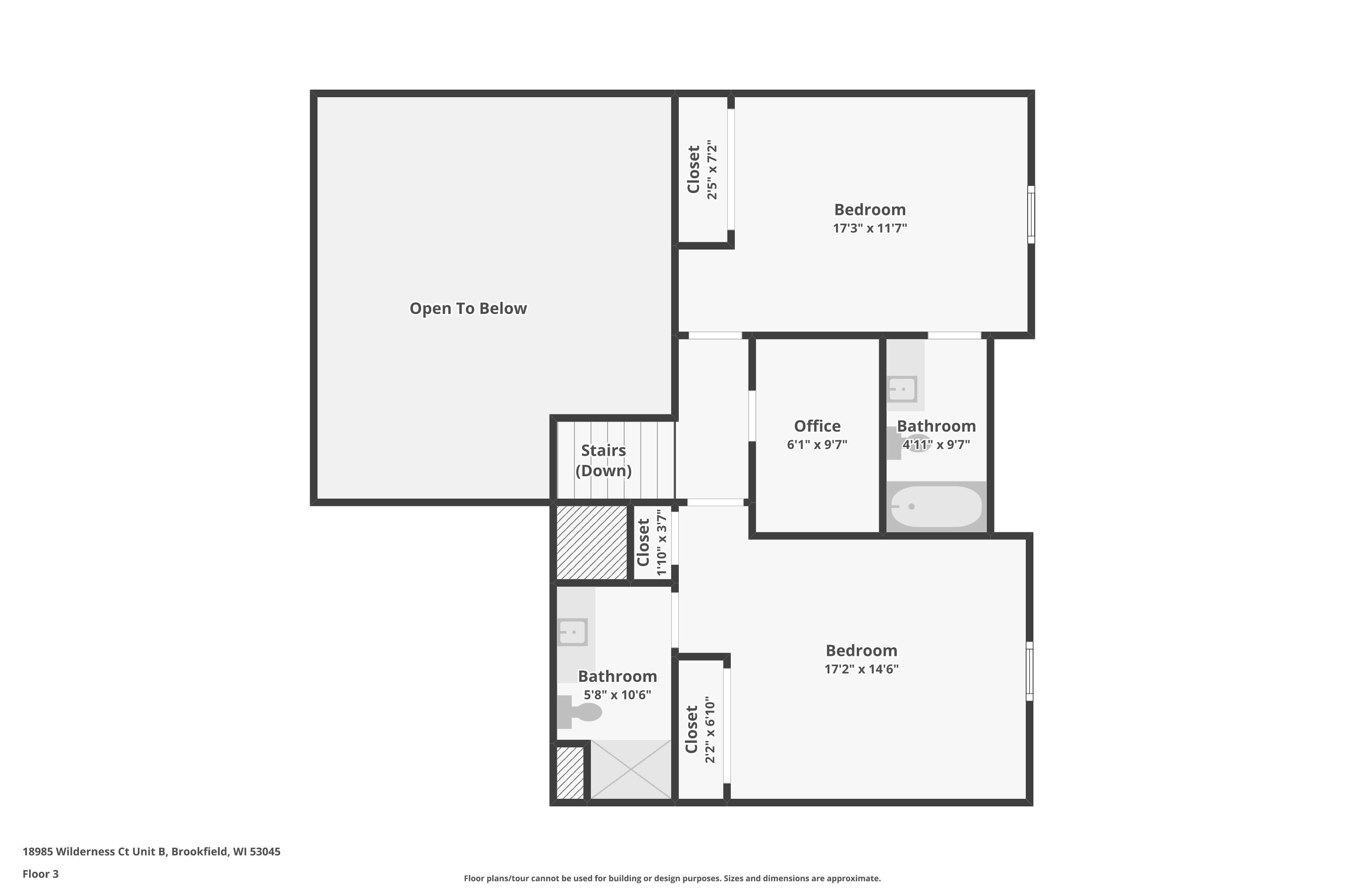 18985 Wilderness Court, Unit B Brookfield, WI 53045 - Photo 30 of 31 Floor Plan - Upper Level