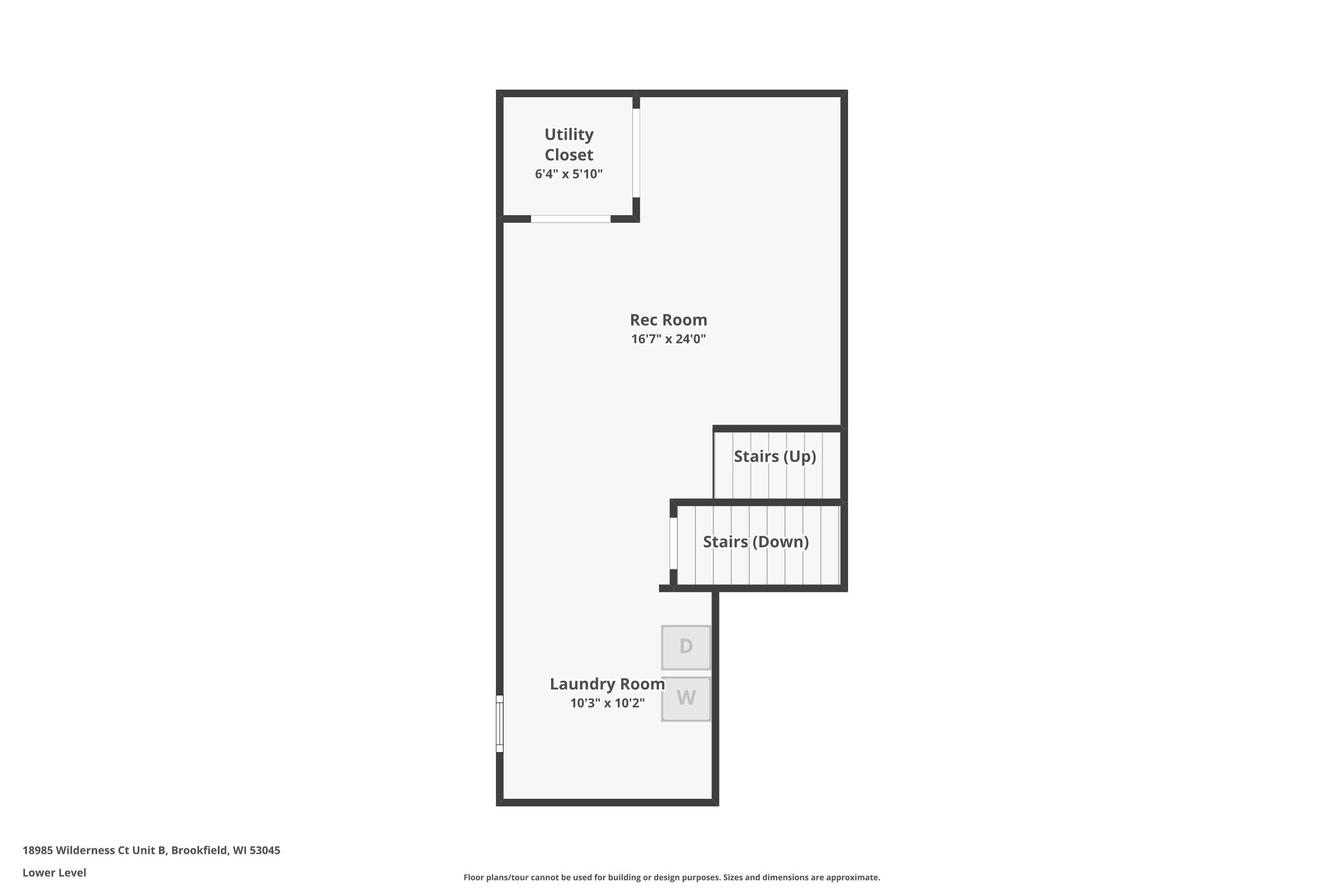 18985 Wilderness Court, Unit B Brookfield, WI 53045 - Photo 31 of 31 Floor Plan - Lower Level