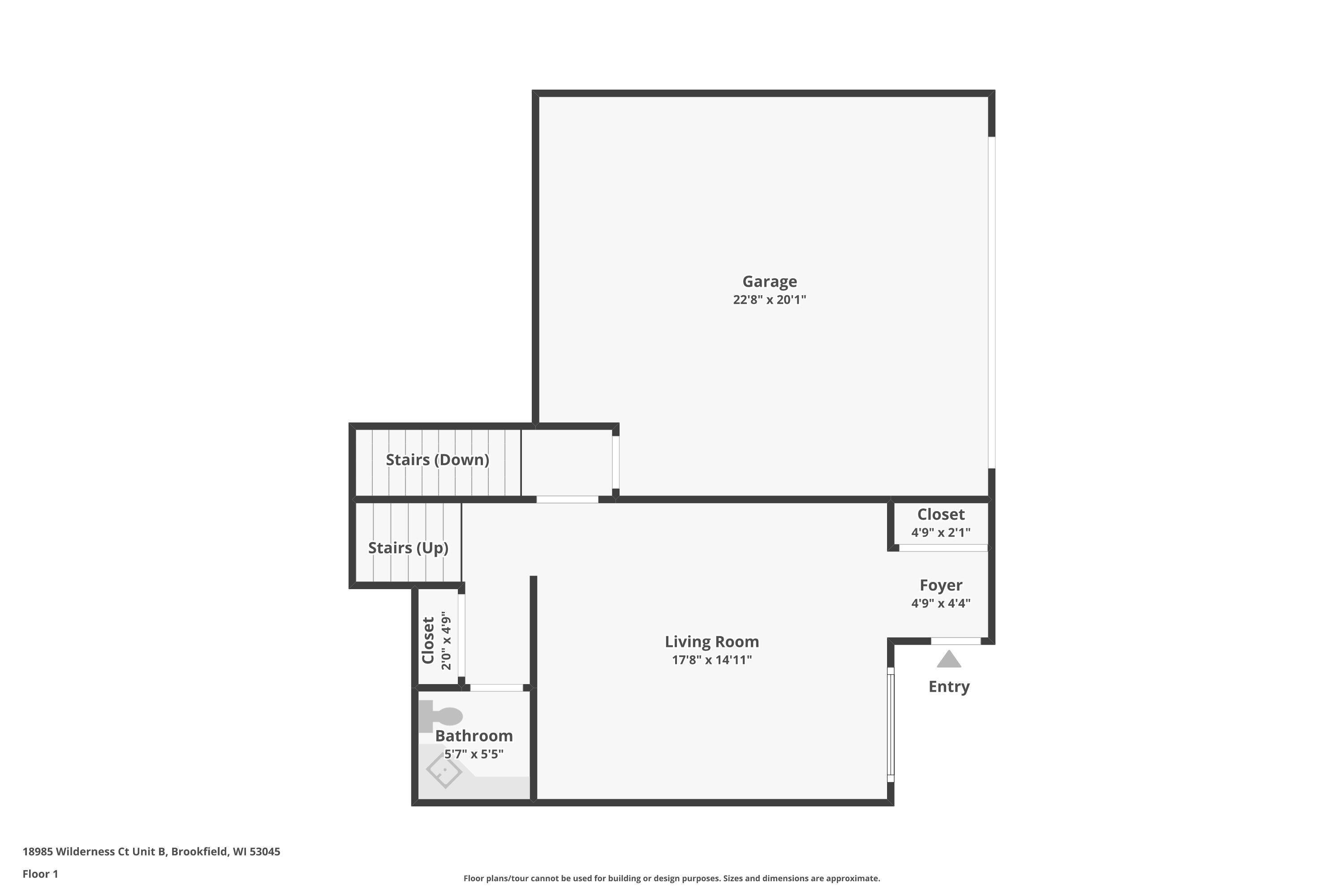 18985 Wilderness Court, Unit B Brookfield, WI 53045 - Photo 28 of 31 Entry Level Floor Plan