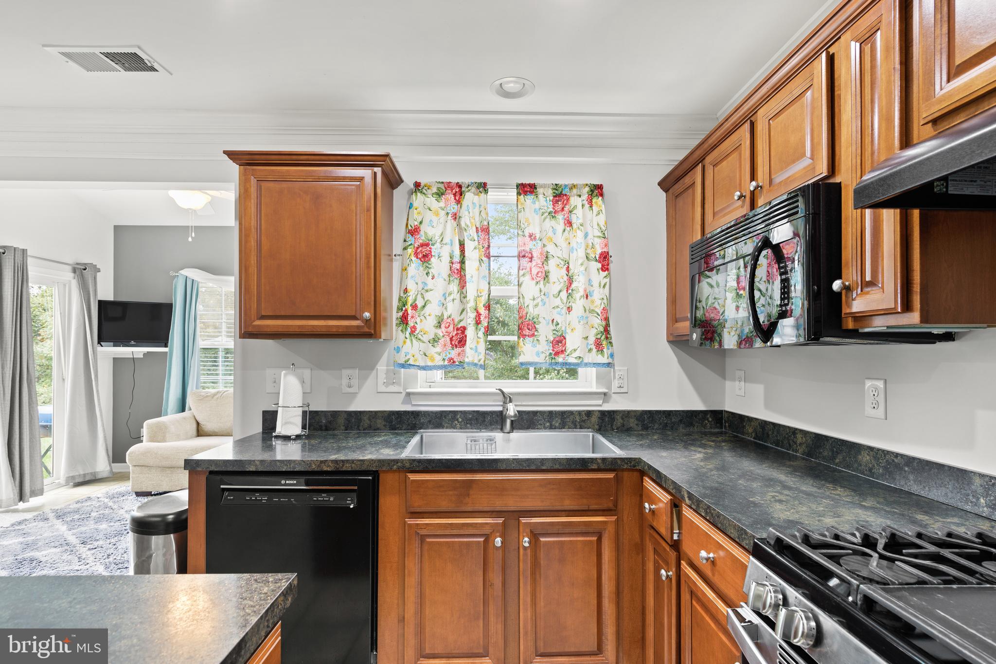 196 Bobbys Branch Road Millsboro, DE 19966 - Photo 15 of 37 a kitchen with stainless steel appliances granite countertop a stove a sink and a microwave