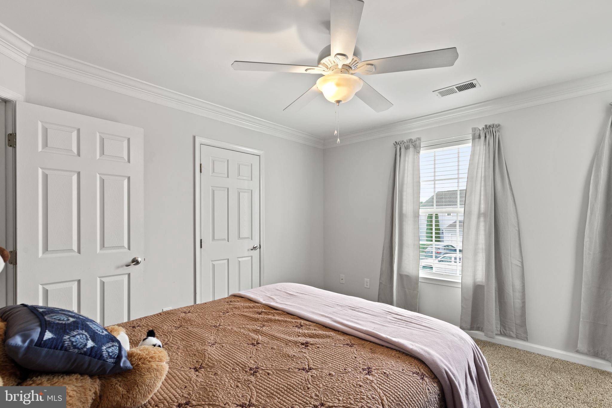 196 Bobbys Branch Road Millsboro, DE 19966 - Photo 26 of 37 a bedroom with a bed and a chandelier