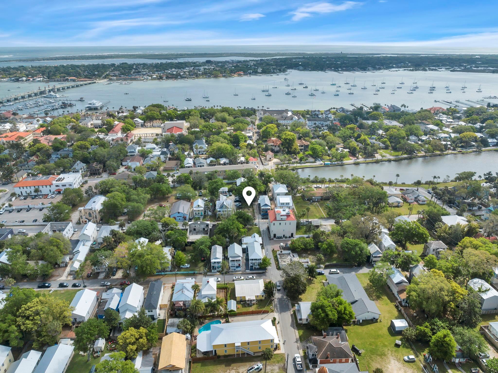 89 Washington Street St. Augustine, FL 32084 - Photo 12 of 42 an aerial view of ocean and residential houses with outdoor space