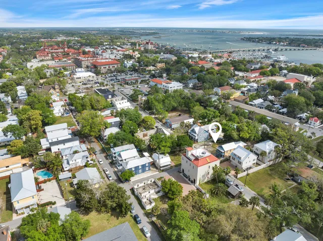 an aerial view of multiple house
