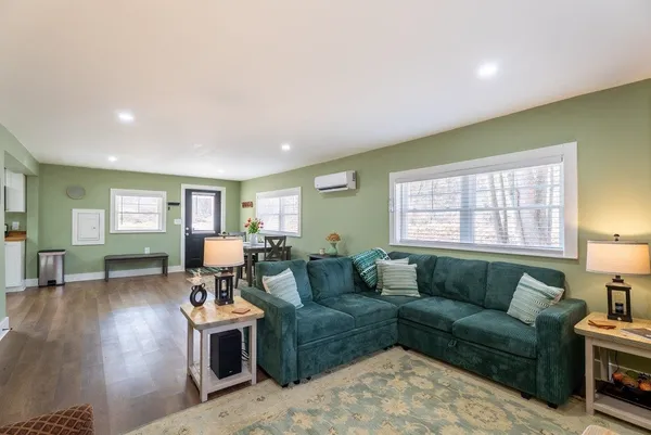 a living room with furniture