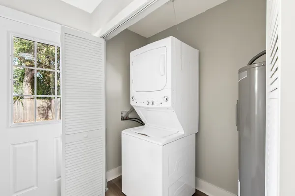 a room with a washer and dryer