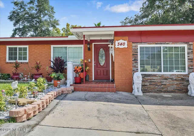 a front view of a house