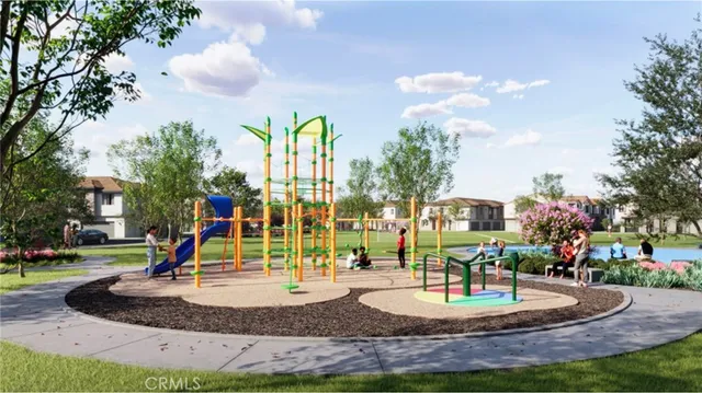 a park view with a sitting space