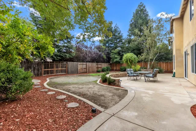 an aerial view of a swimming pool