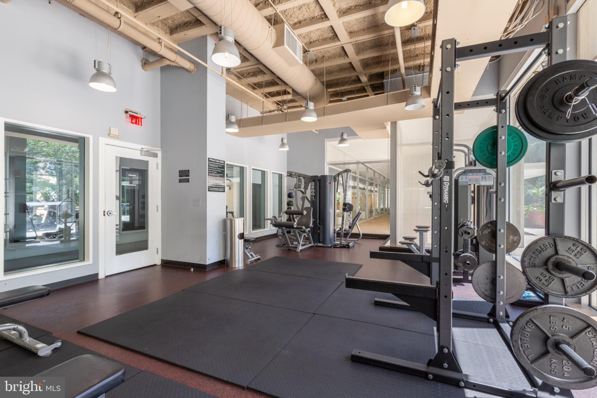 350 G Street Southwest, Unit N423 Washington, DC 20024 - Photo 31 of 43 Modern fitness space with ample light.