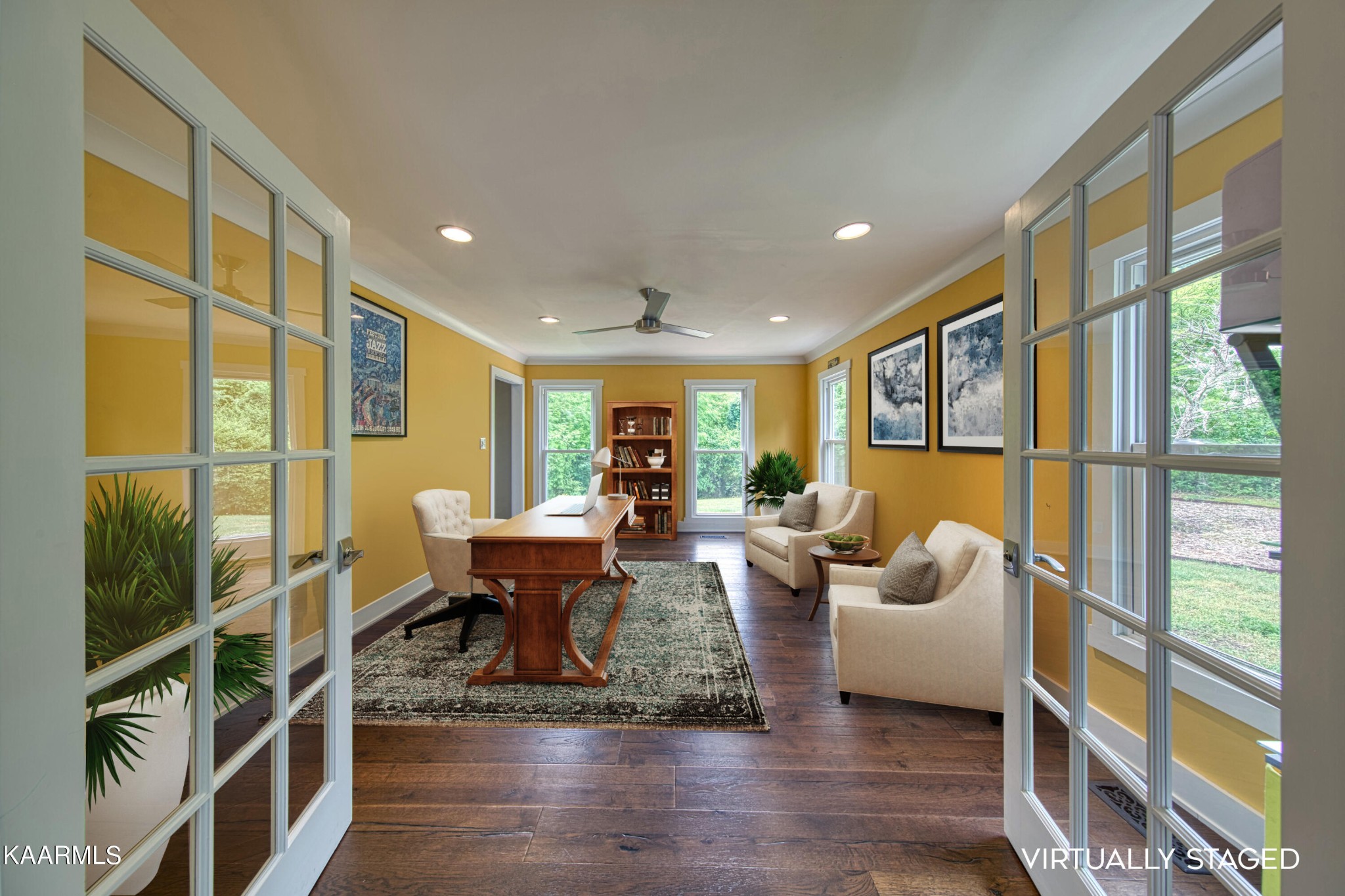 2313 Tooles Bend Road Knoxville, TN 37922 - Photo 25 of 50 a living room with furniture floor to ceiling window and wooden floor