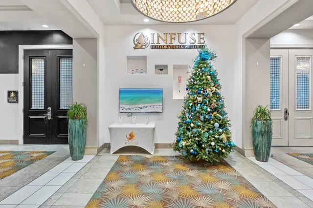 a living room with furniture