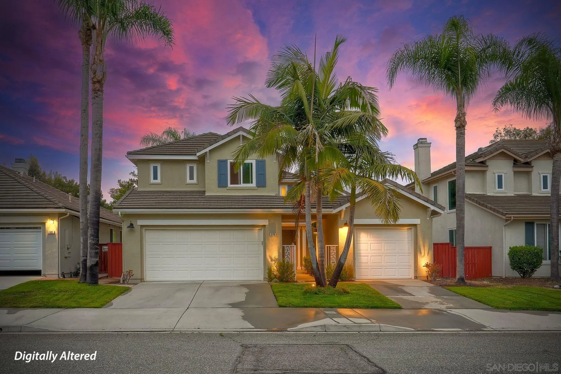 529 Peach Tree Way San Marcos, CA 92069 - Photo 23 of 30 a front view of a house with a yard and garage