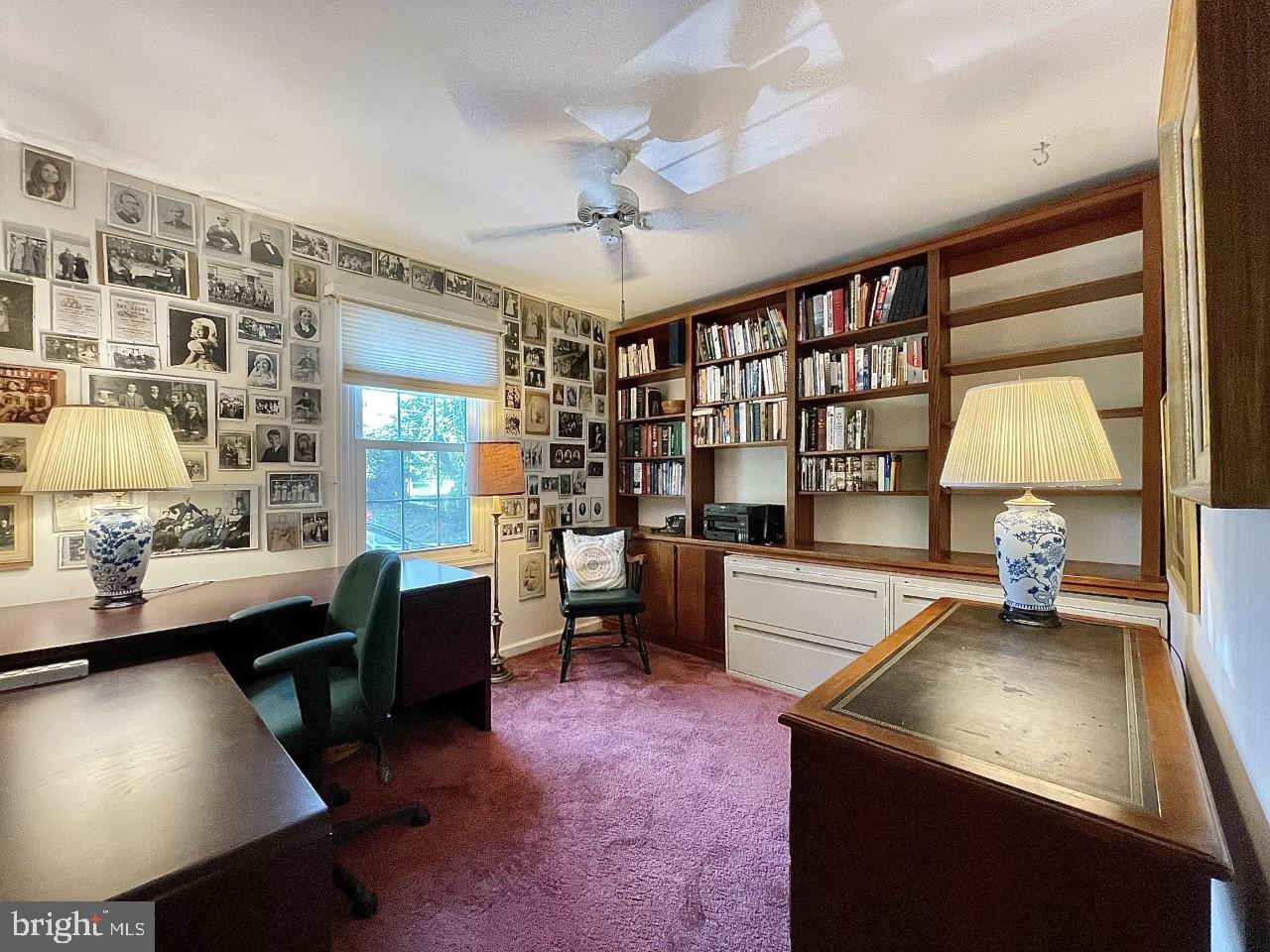 26 Raphael Road Hockessin, DE 19707 - Photo 13 of 28 Study with Built-in Shelving & Ceiling Fan
