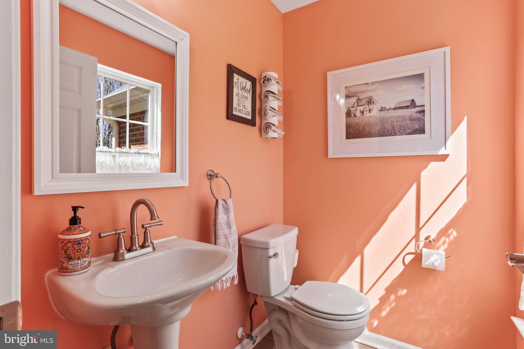 5810 Artisan Drive Eldersburg, MD 21784 - Photo 13 of 39 a bathroom with a toilet a sink and a mirror