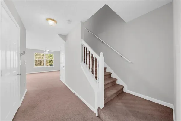 a view of an entryway with staircase