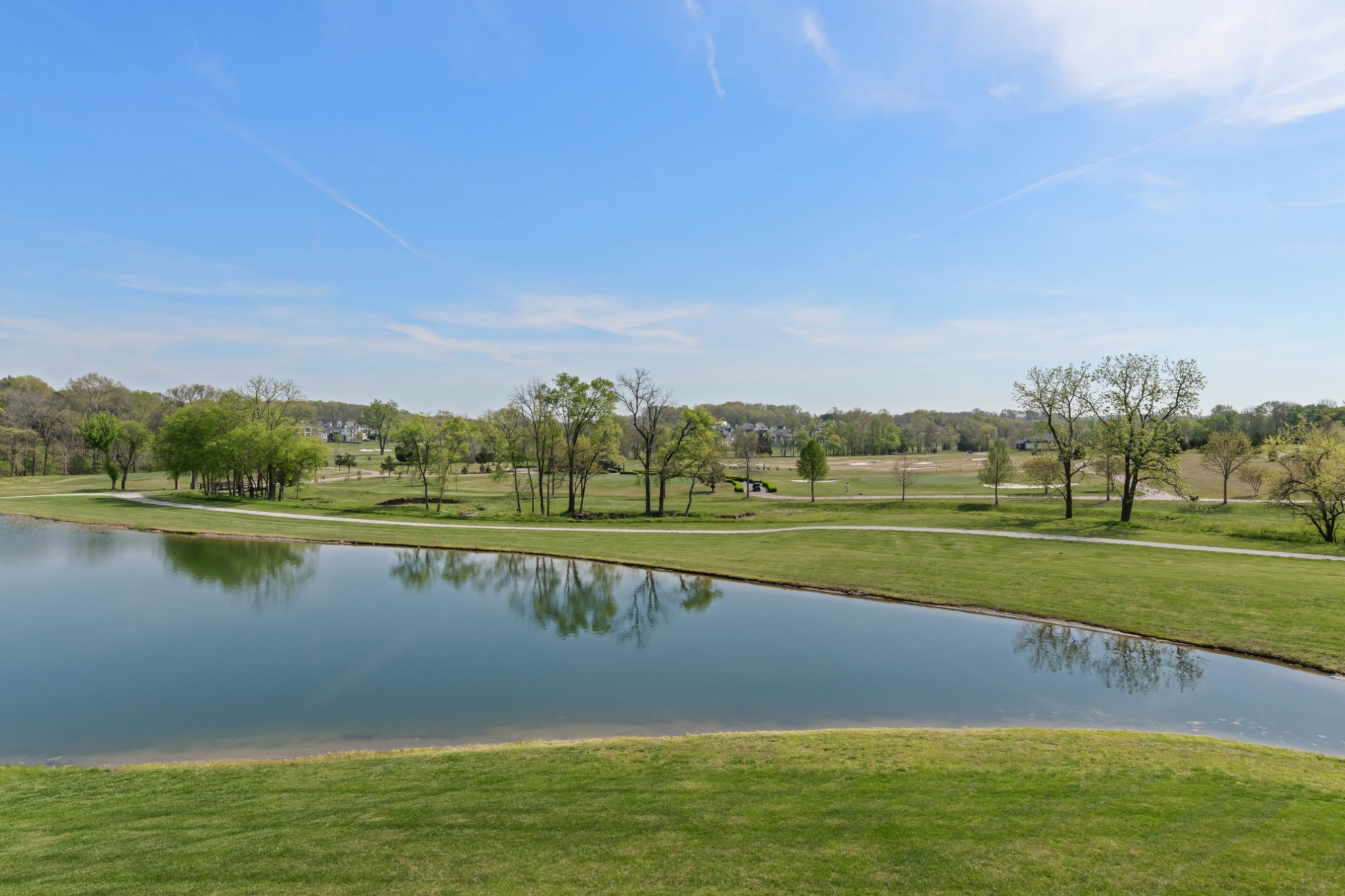 5053 Native Pony Trail College Grove, TN 37046 - Photo 10 of 66 a view of a lake with a big yard