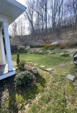 a view of a backyard with green space