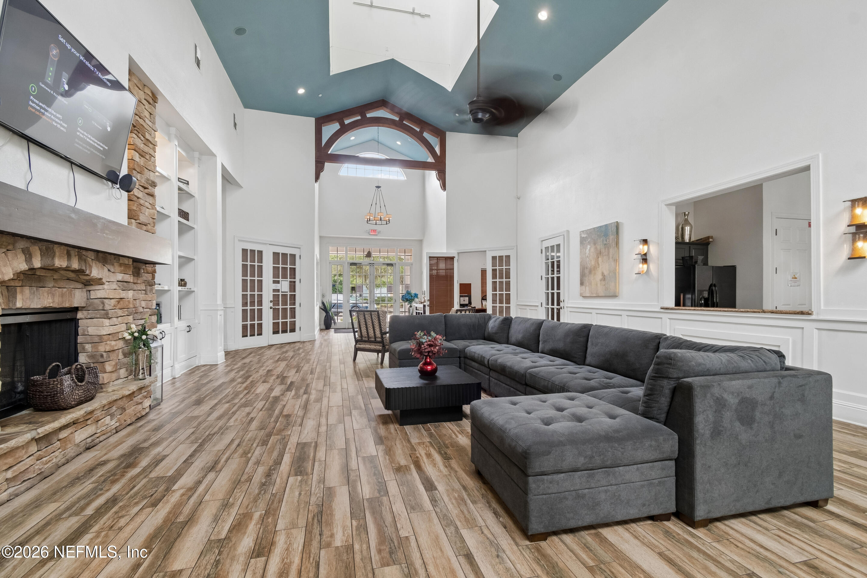8550 Touchton Road, Unit 511 Jacksonville, FL 32216 - Photo 52 of 63 a living room with furniture and a fireplace