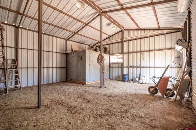a view of a garage with stuff