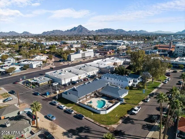an aerial view of a city
