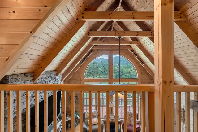 a bedroom with a bed and a walk in closet