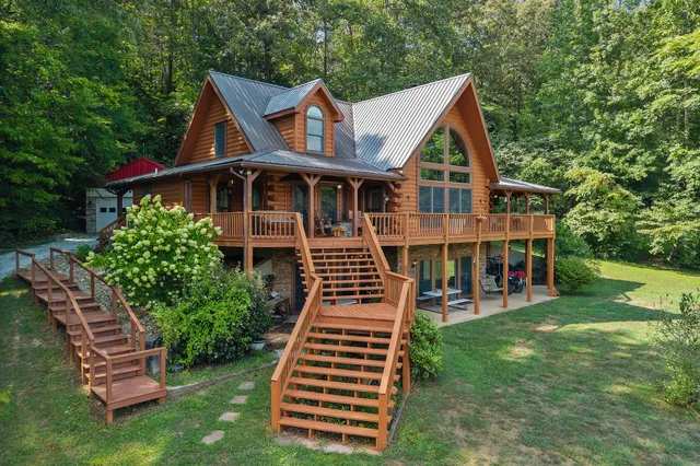 a view of a lake with a mountain in the back