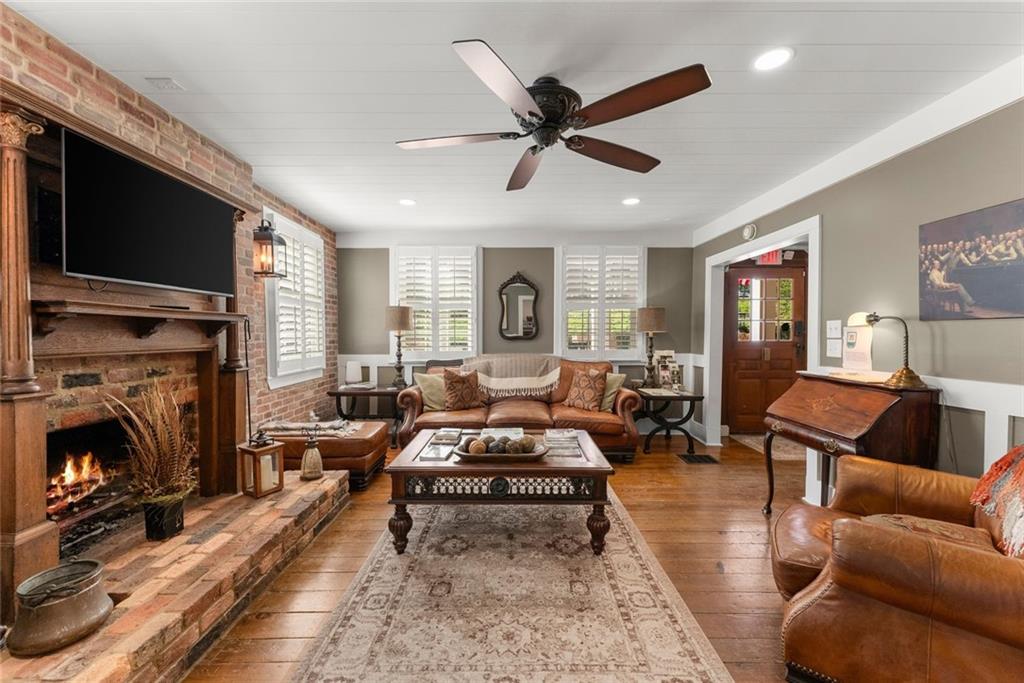 168 West Main Street Dahlonega, GA 30533 - Photo 15 of 118 a living room with furniture fireplace and flat screen tv