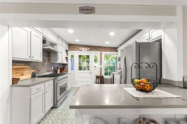 a living room with furniture