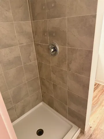 a bathroom with a shower