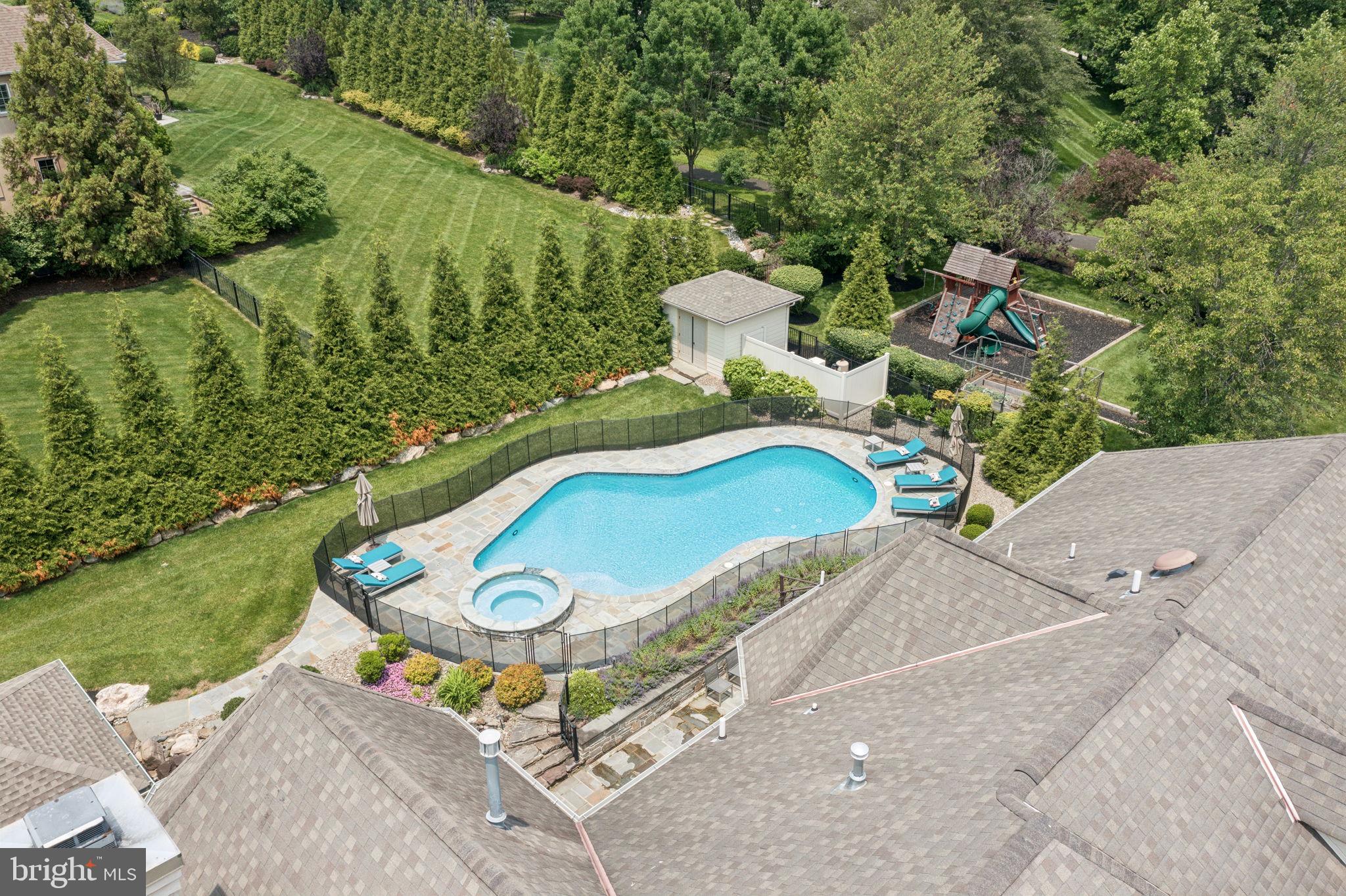 801 South Penn Oak Road Lower Gwynedd, PA 19002 - Photo 104 of 114 an aerial view of a house with garden space and street view