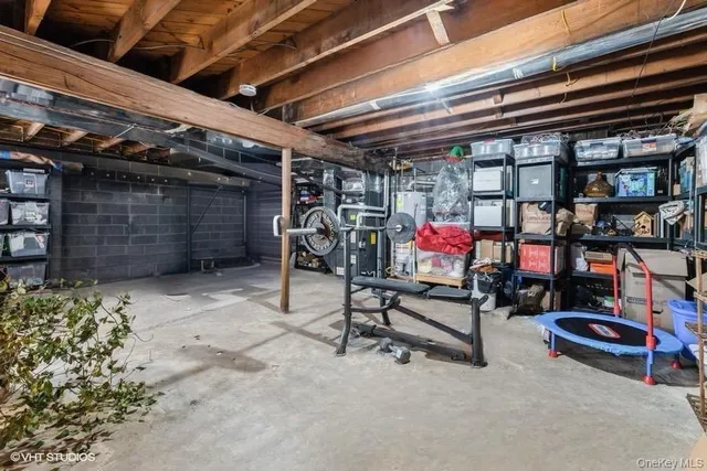 a view of a room with racks