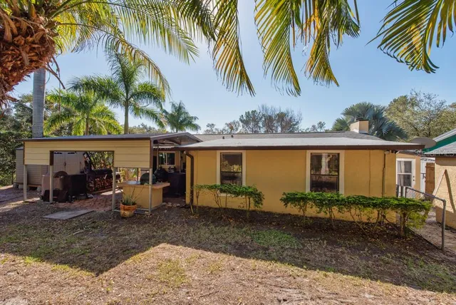 a view of a house with a patio
