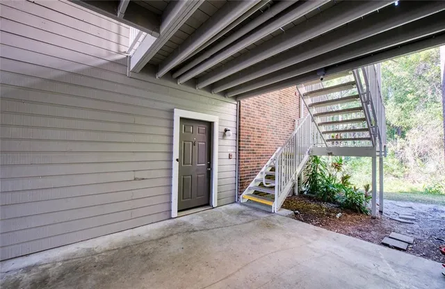 a view of a house with a staircase