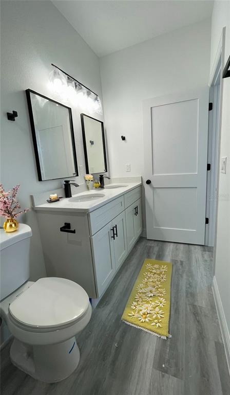 15282 Southwest 65th Avenue Road Ocala, FL 34473 - Photo 23 of 33 a bathroom with a sink mirror vanity and toilet