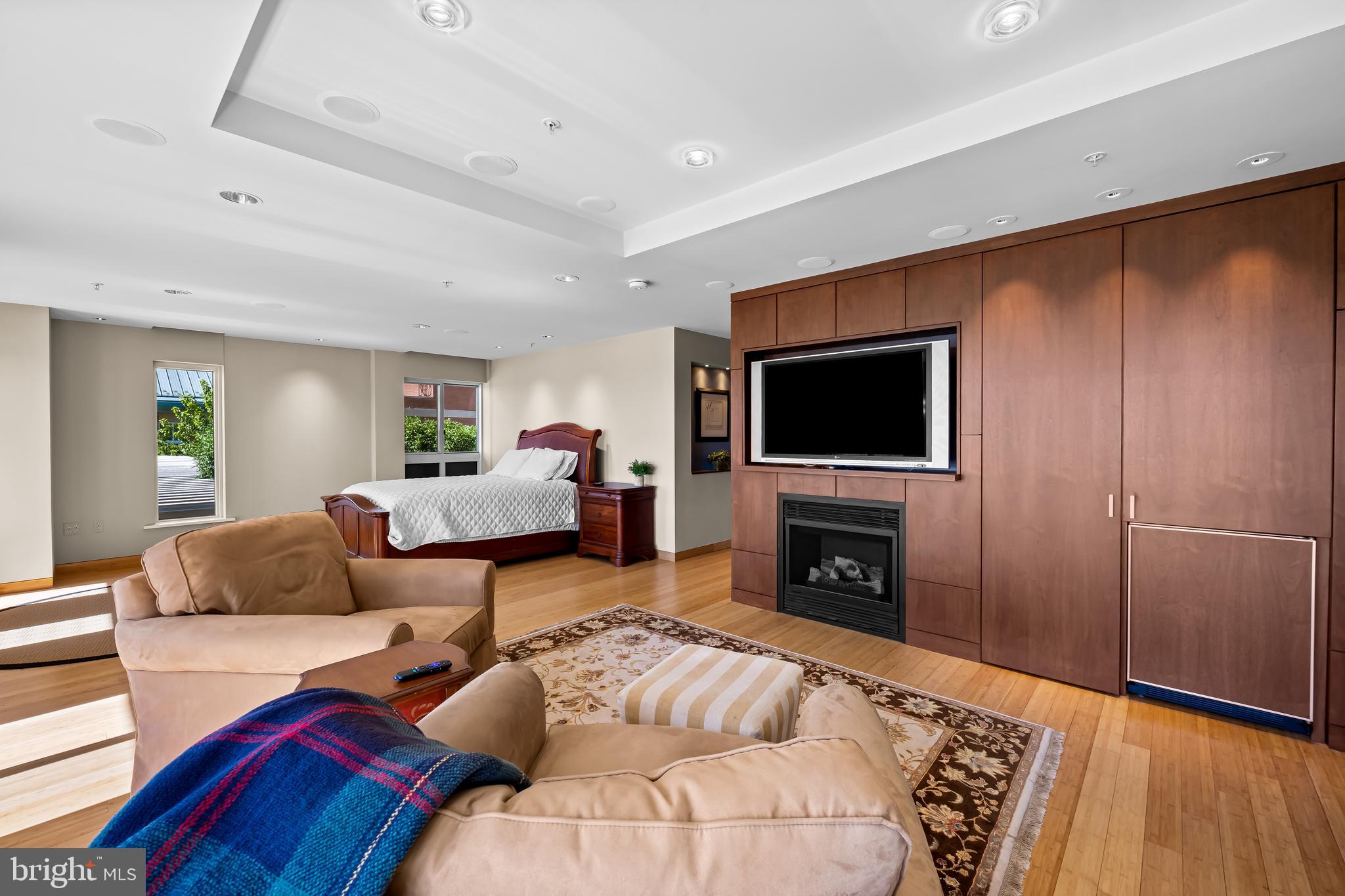 717 President Street, Unit PH802 Baltimore, MD 21202 - Photo 35 of 77 a living room with furniture and a flat screen tv