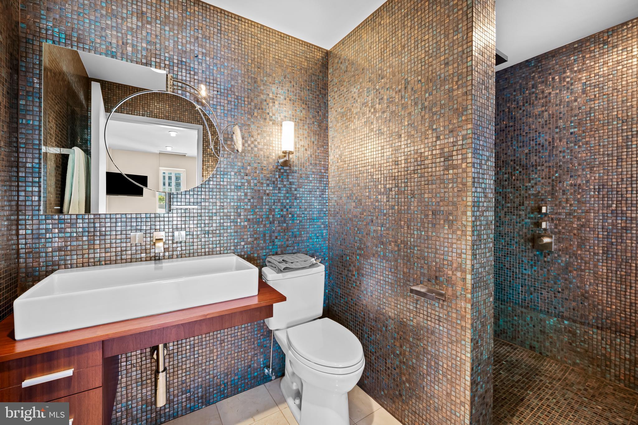 717 President Street, Unit PH802 Baltimore, MD 21202 - Photo 49 of 77 a bathroom with a sink and a mirror