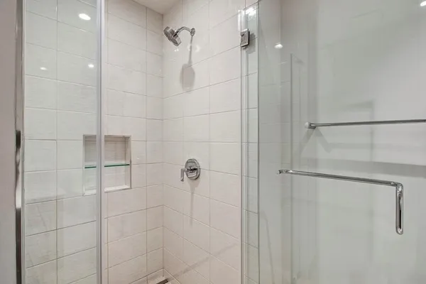 a bathroom with a shower