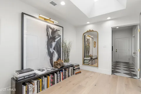 a view of a lake with a building in the background