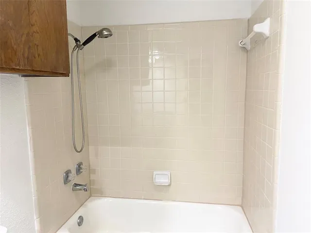 a bathroom with a tub