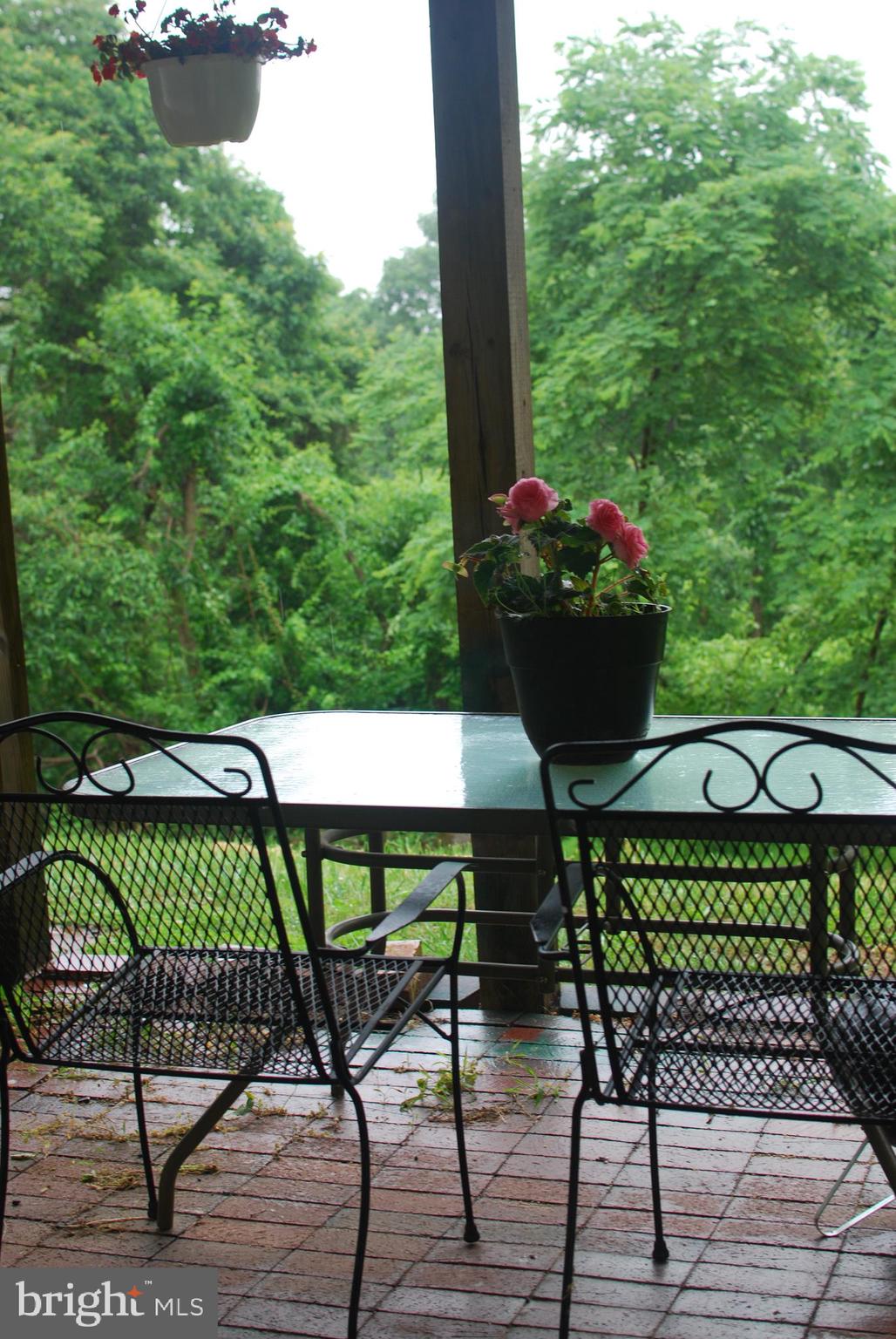 140 Arrowood Road Linden, VA 22642 - Photo 37 of 49 a view of a patio with table and chairs and potted plants